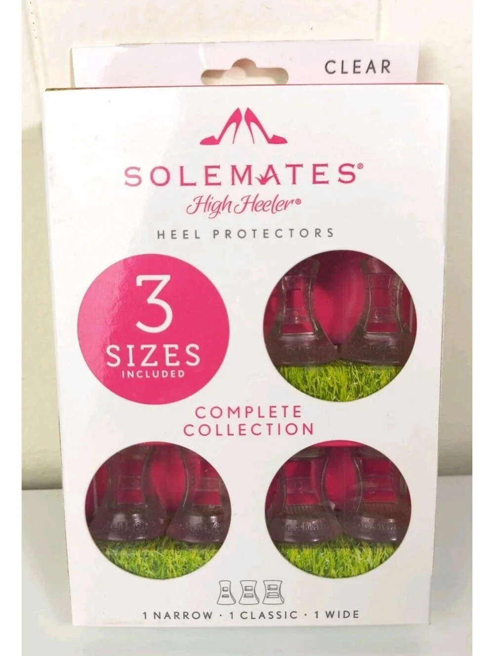3 Sizes Solemates Complete Collection High Heel Protectors #29995 Kit Clear NEW